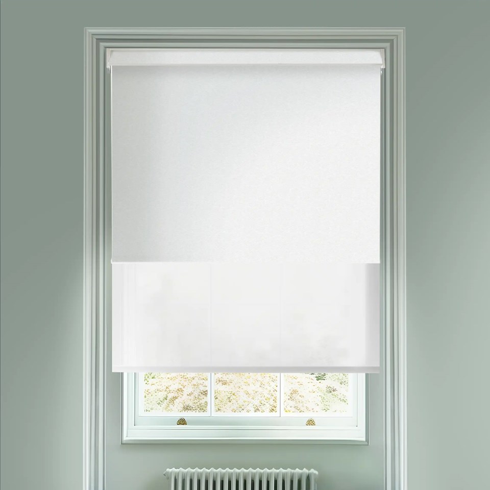 Amsterdam Off White Blackout And Sheer White Electric Double Blind