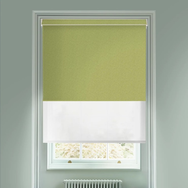 Amsterdam Sage  Blackout And Sheer White Electric Double Blind