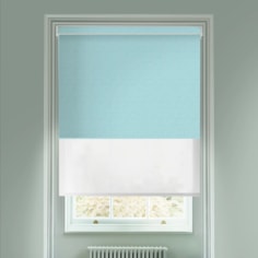 Amsterdam Sea Blue  Blackout And Sheer White Electric Double Blind