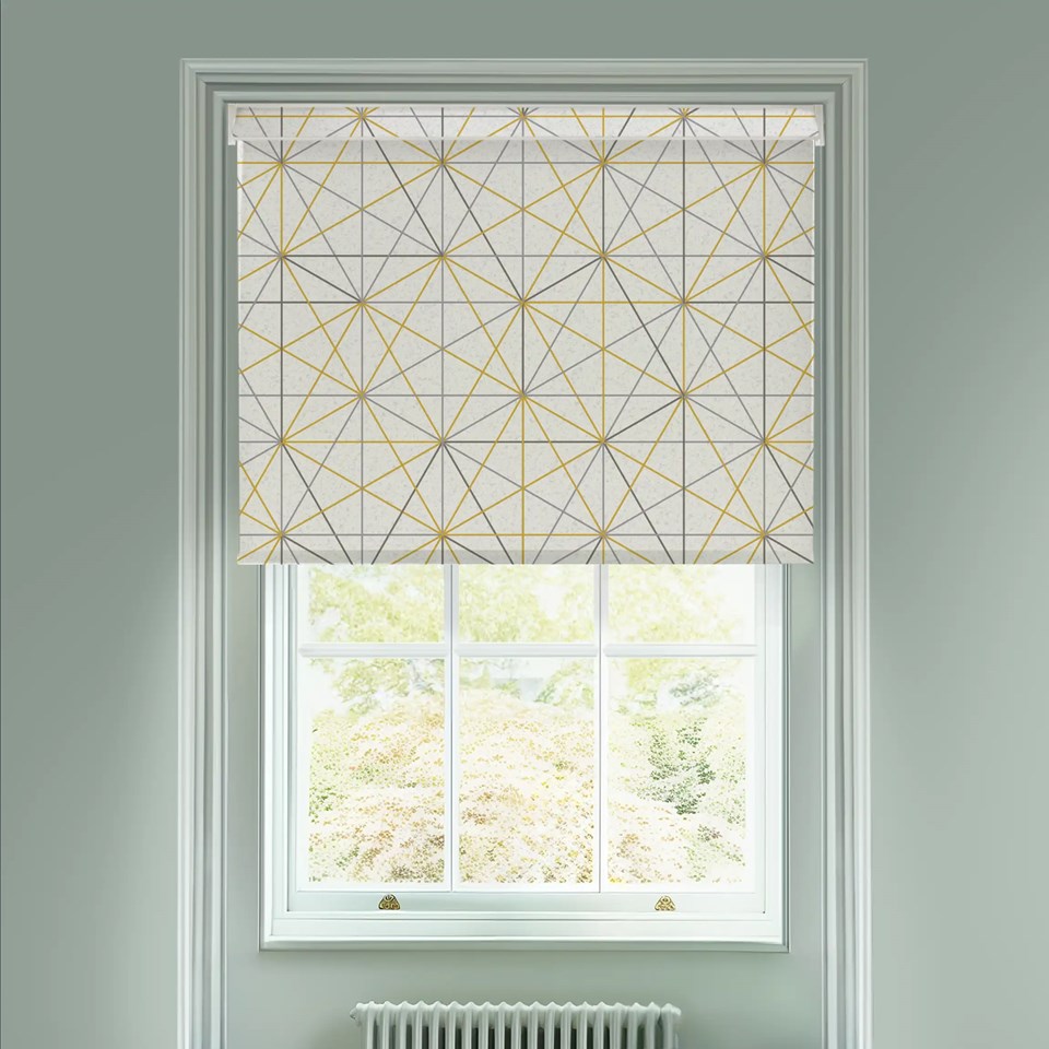 Apex Mustard Geometric Electric Roller Blind