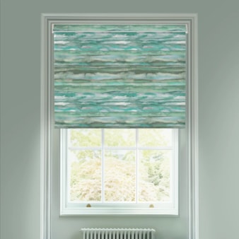 Aquarelle Stripe Aqua Electric Roller Blind