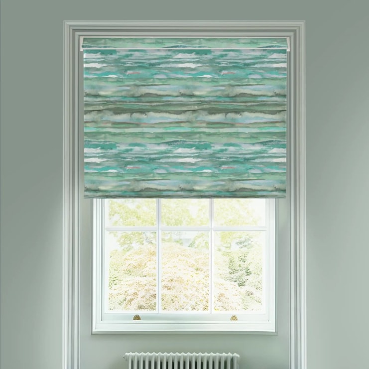 Aquarelle Stripe Aqua Electric Roller Blind