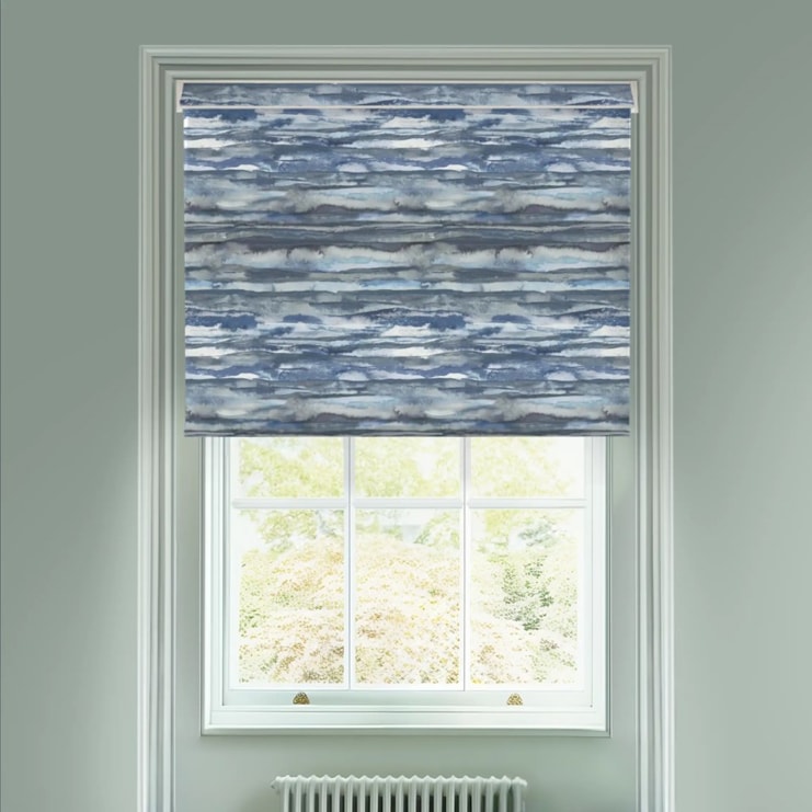 Aquarelle Stripe Denim Electric Roller Blind