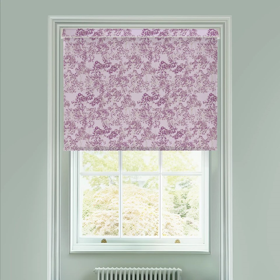 Arla Pink Electric Roller Blind by Lorna Syson