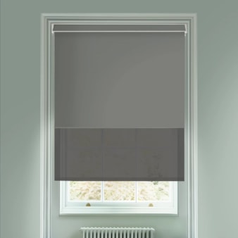 Blackout Elegant Grey and Sheer Dark Grey Electric Double Roller Blind