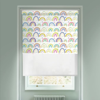 Blackout Over The Rainbow Multi and Sheer White Electric Double Roller Blind