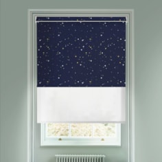 Blackout Starry Night and Sheer White Electric Double Roller Blind