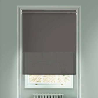 Blackout Windsor Dark Grey & Sheer Dark Grey Electric Double Roller Blind