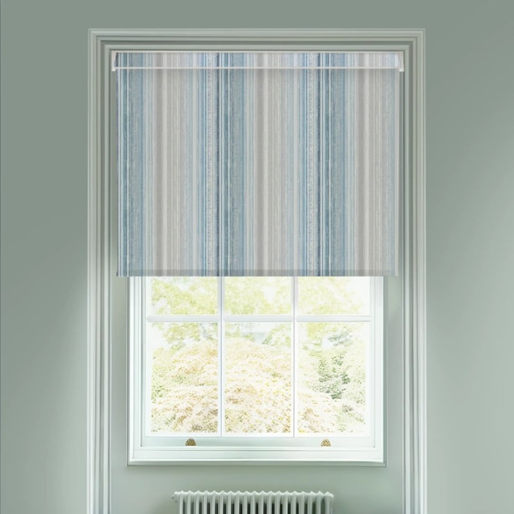 Bottesford Stripe Coastal Blue Electric Roller Blind