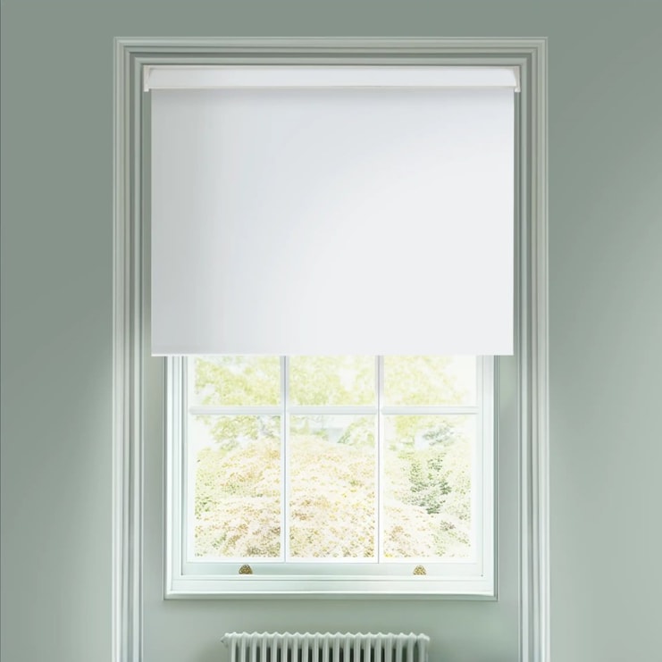 Bright White Blackout Electric Roller Blind