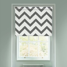 Chevron Dark Grey Electric Roller Blind