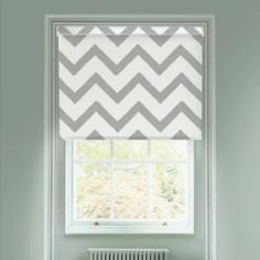 Chevron Grey Geometric Electric Roller Blind