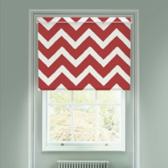 Chevron Red Electric Roller Blind