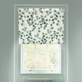 Climbers Natural Floral Leaf Electric Roller Blind