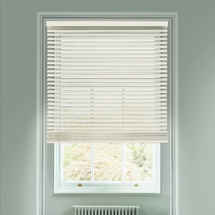 Clotted Cream 50mm Wooden Electric Venetian Blind