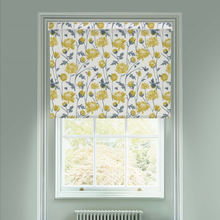 Chrysanthemum Electric Roller Blind by Lorna Syson