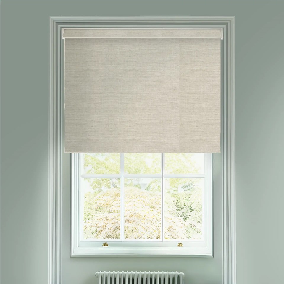 Grey Linen Blackout Electric Roller Blind