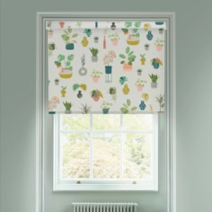 Houseplants Natural Electric Roller Blind