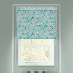 Hummingbird Mint Electric Roller Blind by Lorna Syson