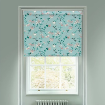 Hummingbird Mint Electric Roller Blind by Lorna Syson