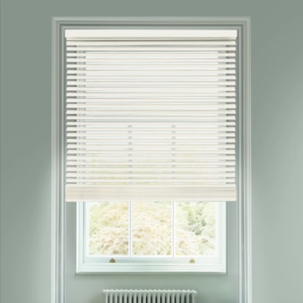 Ivory 50mm Wooden Electric Venetian Blind