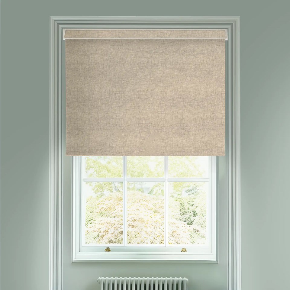 Linen Beige Blackout Electric Roller Blind