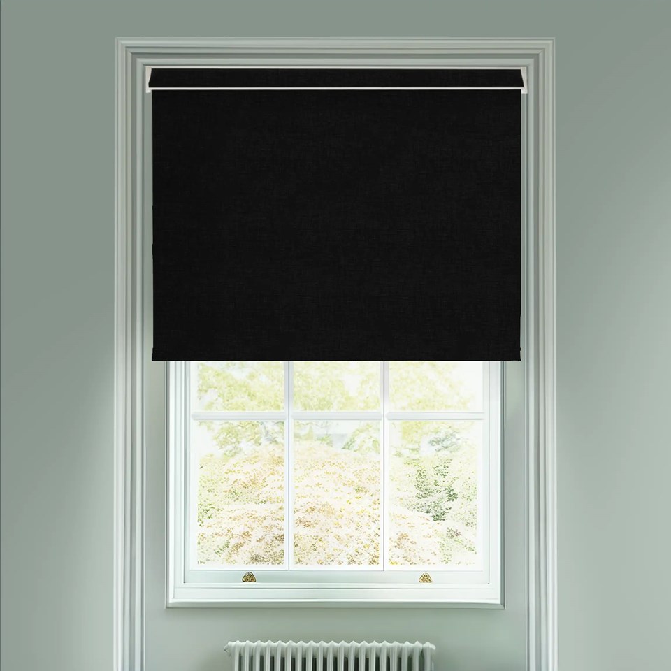 Linen Black Blackout Electric Roller Blind