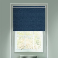 Linen Navy Blue Blackout Electric Roller Blind