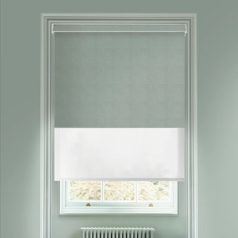 Melbourne Blue Green  Blackout And Sheer White Electric Double Blind