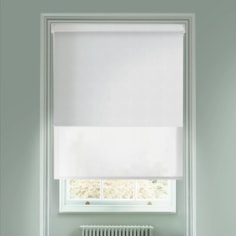 Melbourne Pale Grey  Blackout And Sheer White Electric Double Blind