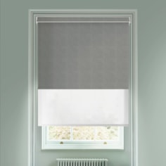 Melbourne Slate Grey  Blackout And Sheer White Electric Double Blind