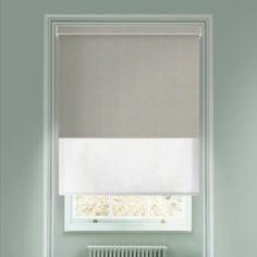 Melbourne Taupe  Blackout And Sheer White Electric Double Blind