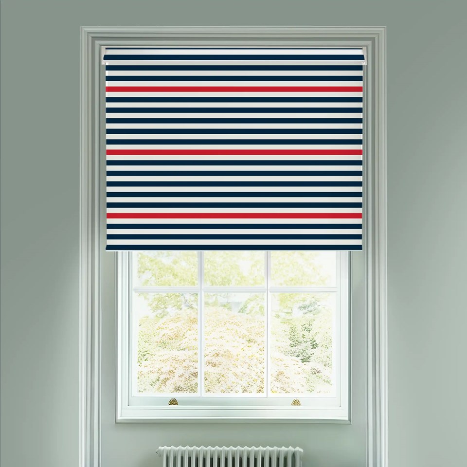 Nautical Stripe Electric Roller Blind