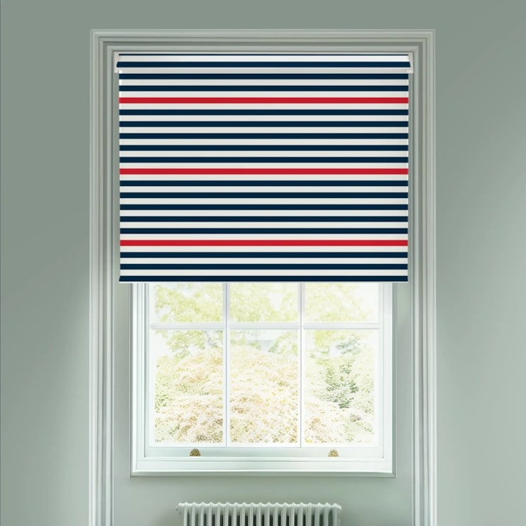 Nautical Stripe Electric Roller Blind