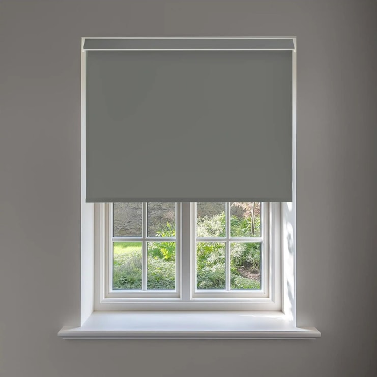 African Grey No Drill Electric Roller Blind by Boon & Blake