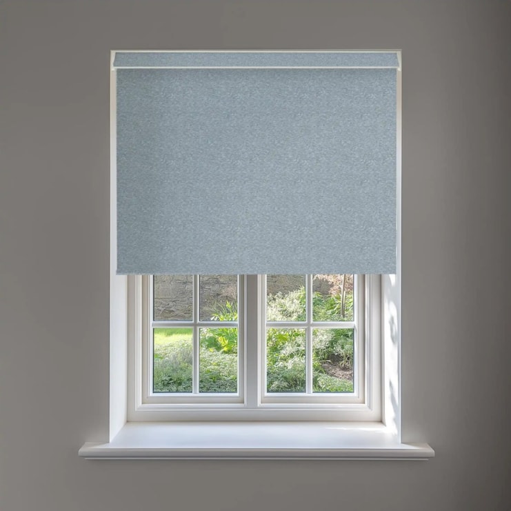 Amsterdam Grey Blue No Drill Electric Roller Blind