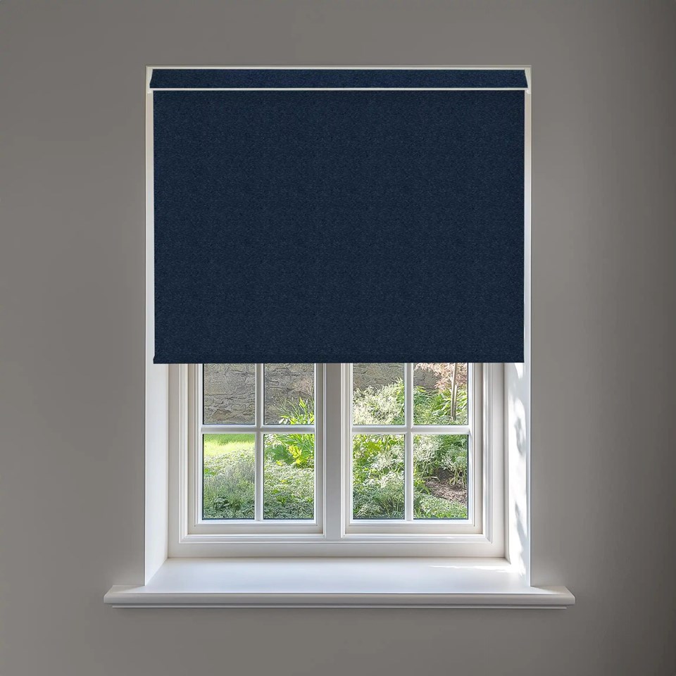 Amsterdam Navy No Drill Electric Roller Blind