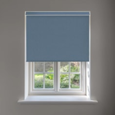 Denim Blue No Drill Electric Roller Blind