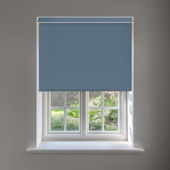 Denim Blue No Drill Electric Roller Blind