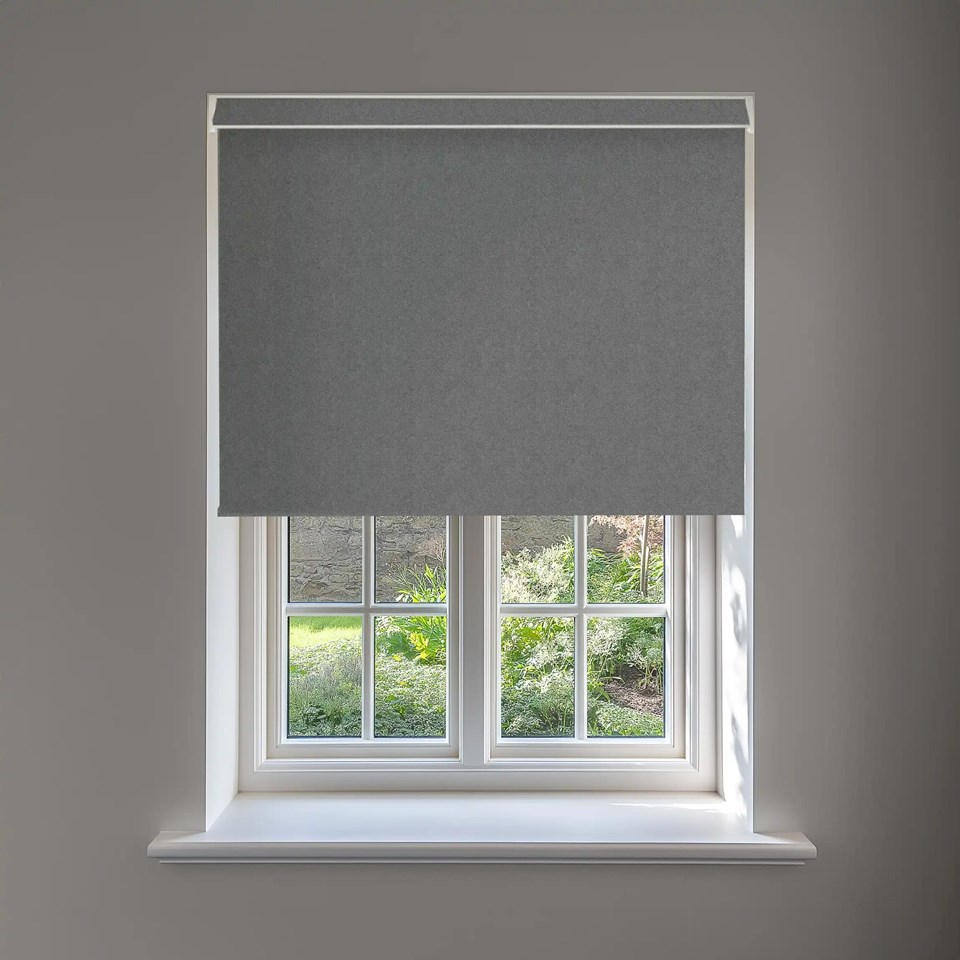 Denim Grey No Drill Electric Roller Blind