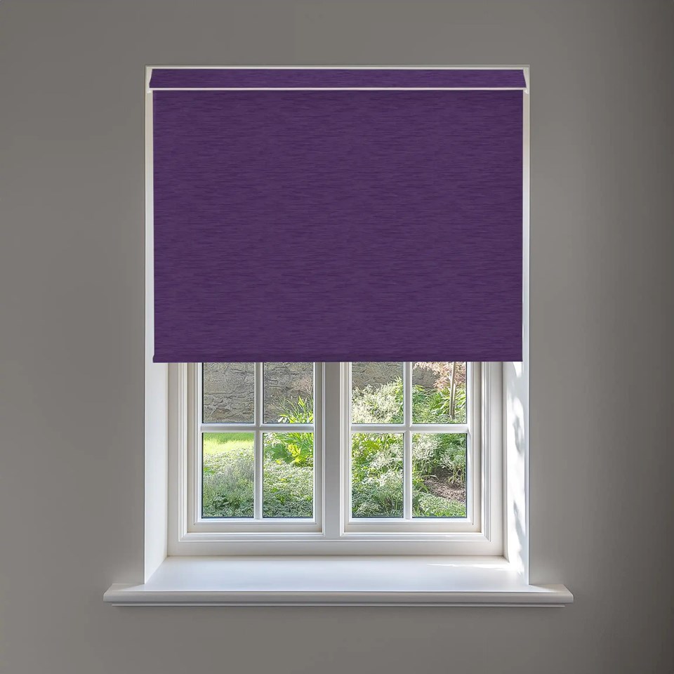 New York Deep Purple No Drill Electric Roller Blind