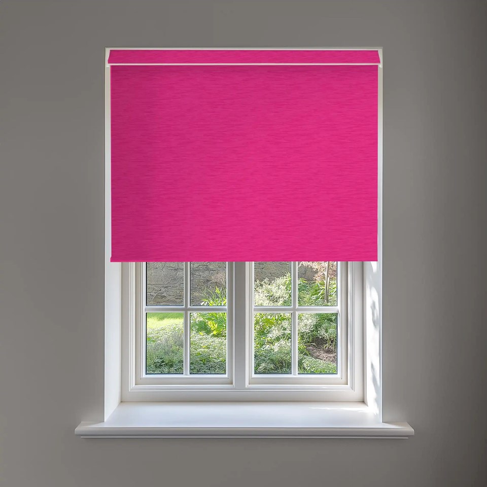 New York Fuchsia Pink No Drill Electric Roller Blind