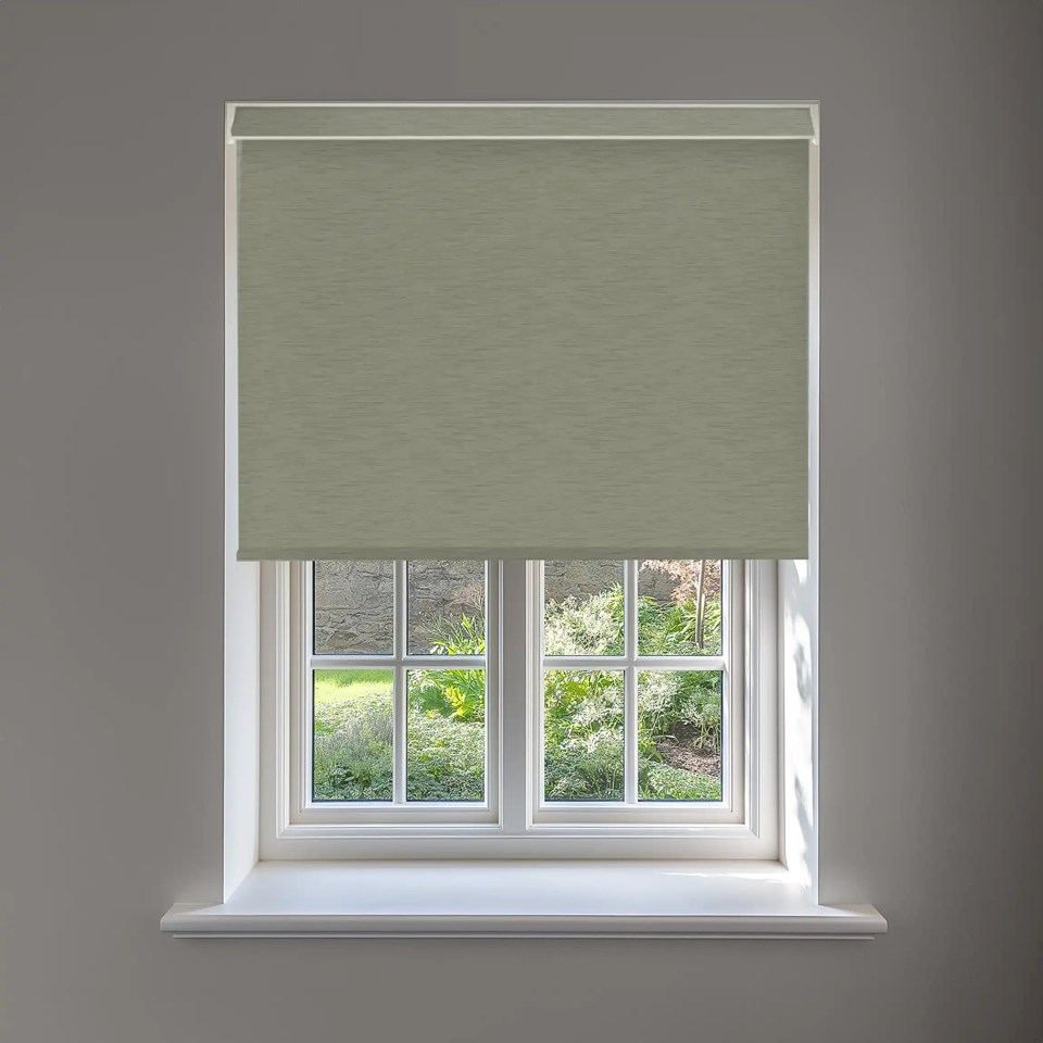 New York Green Grey No Drill Electric Roller Blind