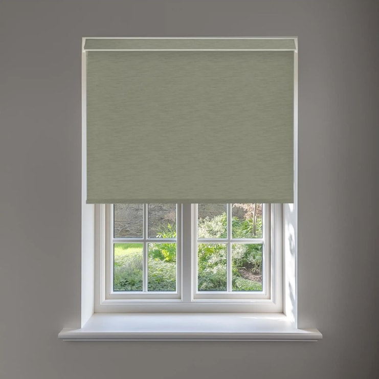 New York Green Grey No Drill Electric Roller Blind