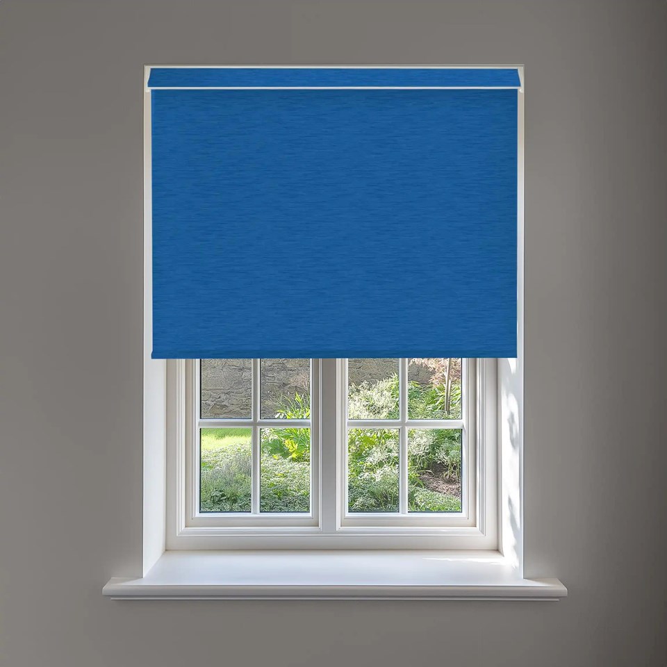 New York Marine Blue No Drill Electric Roller Blind