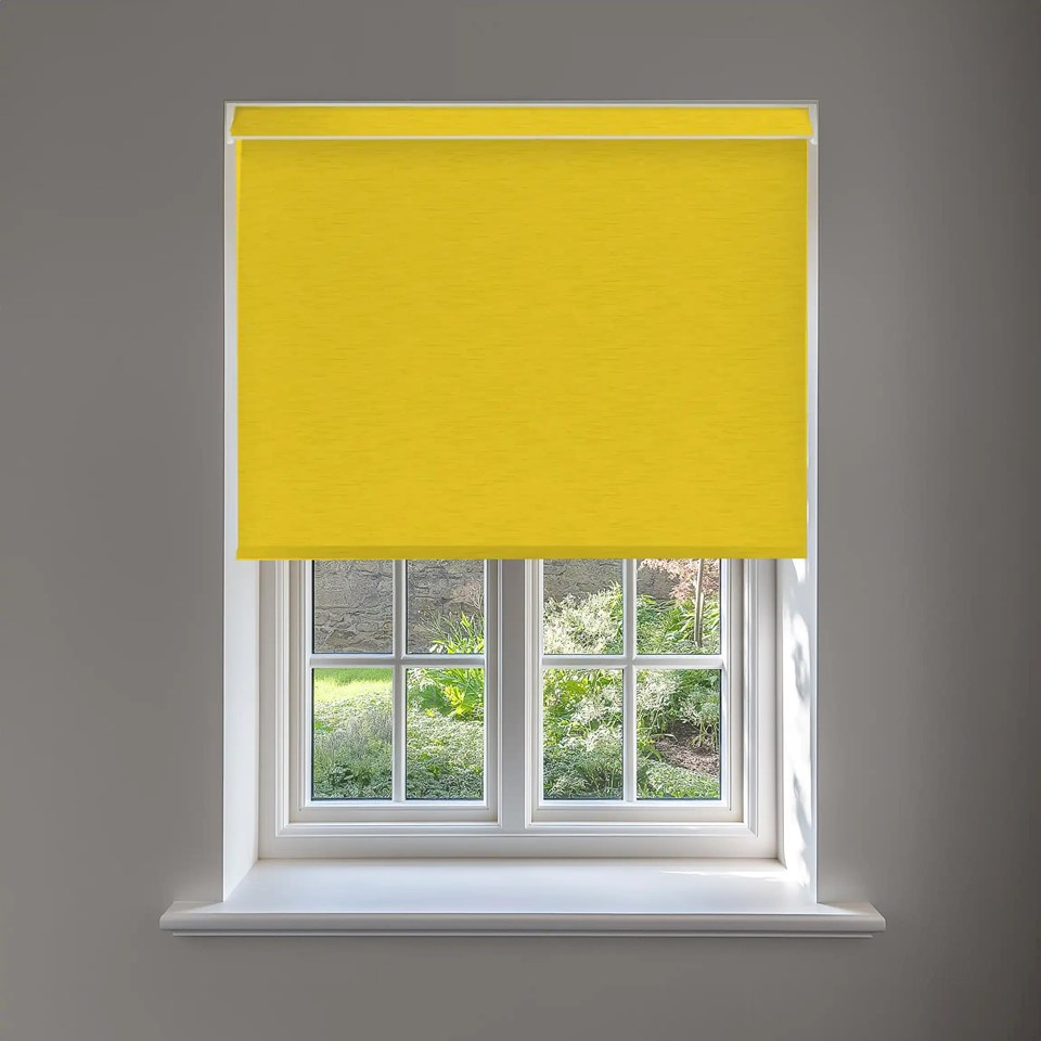 New York Sunshine Yellow No Drill Electric Roller Blind