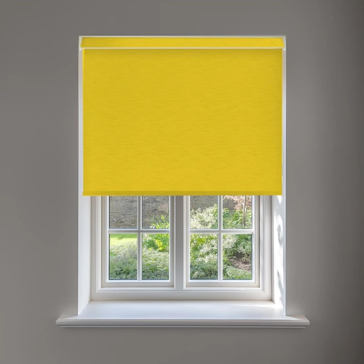 New York Sunshine Yellow No Drill Electric Roller Blind