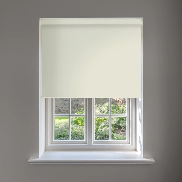 Ivory Blackout No Drill Electric Roller Blind