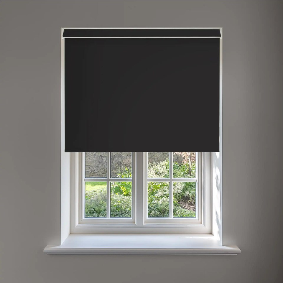 Thunder Black Blackout No Drill Electric Roller Blind