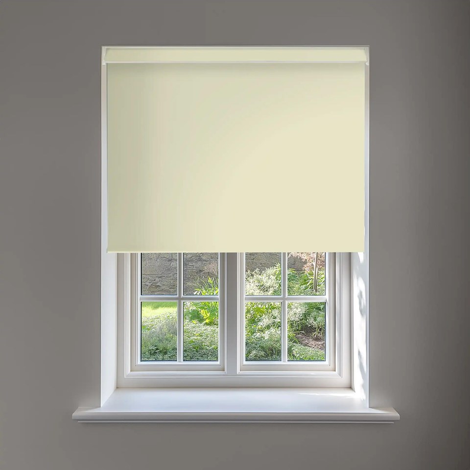 Timeless Cream Blackout No Drill Electric Roller Blind